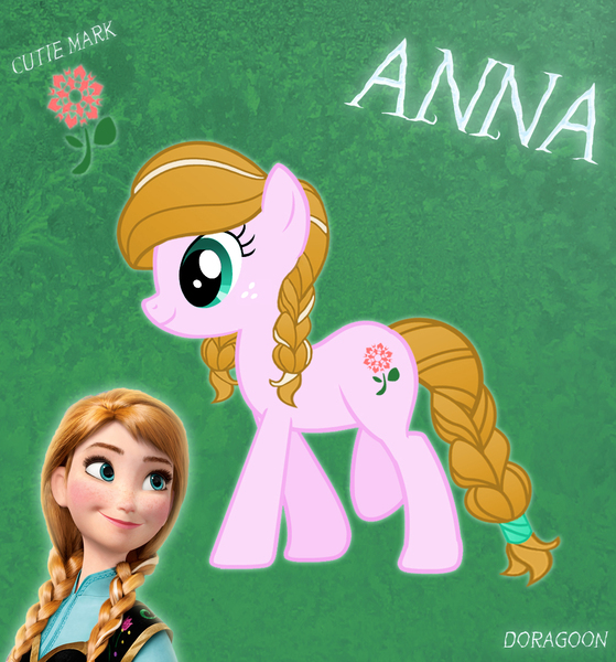 Size: 1004x1077 | Tagged: safe, artist:doragoon, derpibooru import, ponified, pony, anna, frozen (movie)