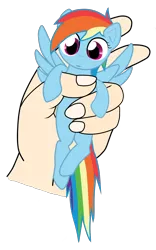 Size: 2000x3197 | Tagged: safe, artist:sprocket, artist:symbianl, derpibooru import, rainbow dash, human, pony, cute, dashabetes, hand, holding a pony, in goliath's palm, micro, monochrome, simple background, transparent background, vector