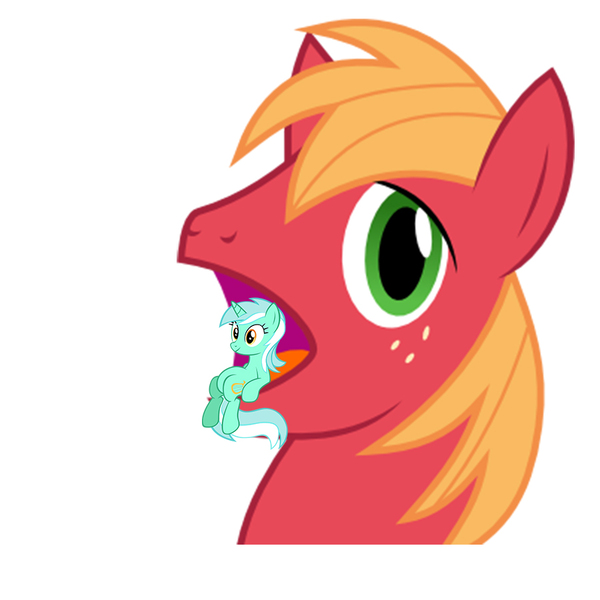 Size: 900x900 | Tagged: safe, derpibooru import, big macintosh, lyra heartstrings, earth pony, pony, filli vanilli, big mac's big mouth, exploitable meme, male, meme, sitting, sitting lyra, stallion