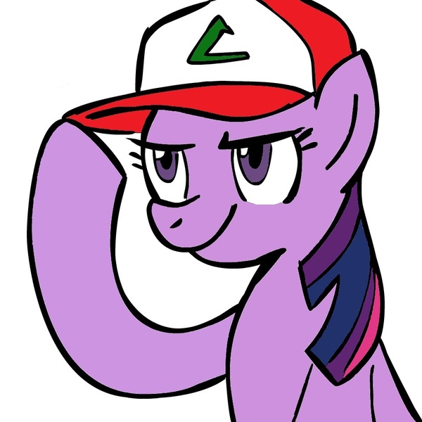 Size: 945x945 | Tagged: artist:megasweet, ash ketchum, baseball cap, cap, clothes, cosplay, costume, crossover, derpibooru import, hat, pokémon, safe, solo, twilight sparkle