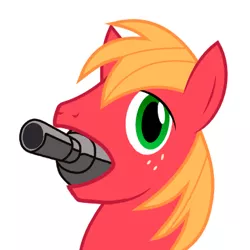 Size: 382x382 | Tagged: safe, derpibooru import, big macintosh, earth pony, pony, filli vanilli, big mac's big mouth, cannon, exploitable meme, fullmetal alchemist, male, meme, solo, stallion