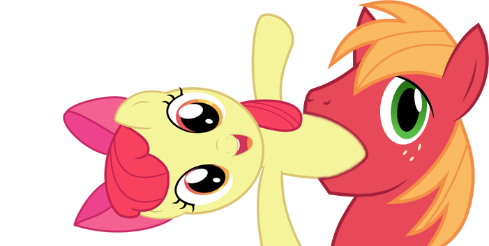 Size: 701x353 | Tagged: safe, derpibooru import, apple bloom, big macintosh, earth pony, pony, filli vanilli, big mac's big mouth, exploitable meme, male, meme, stallion