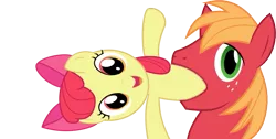 Size: 701x353 | Tagged: safe, derpibooru import, apple bloom, big macintosh, earth pony, pony, filli vanilli, big mac's big mouth, exploitable meme, male, meme, stallion