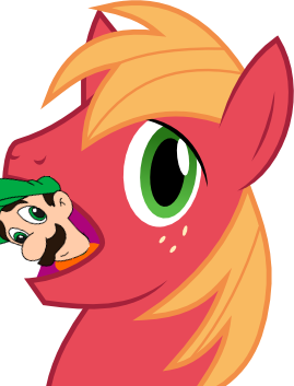 Size: 269x353 | Tagged: big macintosh, big mac's big mouth, derp, derpibooru import, exploitable meme, filli vanilli, mama luigi, meme, safe