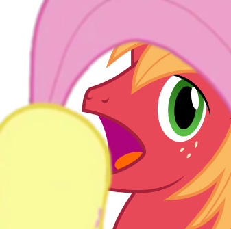 Size: 337x335 | Tagged: suggestive, derpibooru import, big macintosh, fluttershy, earth pony, pony, filli vanilli, big mac's big mouth, exploitable meme, female, fluttermac, implied cunnilingus, implied oral, implied sex, male, meme, shipping, stallion, straight