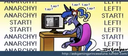 Size: 549x242 | Tagged: artist:johnjoseco, ask gaming princess luna, derpibooru import, pokémon, princess luna, safe, solo, twitch plays pokémon