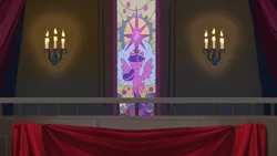 Size: 2916x1640 | Tagged: safe, artist:mysterymelt, derpibooru import, twilight sparkle, twilight sparkle (alicorn), alicorn, pony, background, curtain, female, mare, stained glass, vector