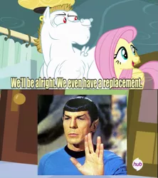 Size: 635x714 | Tagged: 1000 hours in ms paint, bulk biceps, derpibooru import, exploitable meme, fluttershy, meme, ms paint, replacement meme, safe, spock, star trek, star trek (tos)