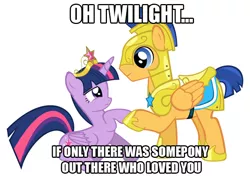 Size: 678x480 | Tagged: safe, derpibooru import, flash sentry, twilight sparkle, twilight sparkle (alicorn), alicorn, pony, caption, female, frozen (movie), if only somebody loved you, image macro, mare, meme, text