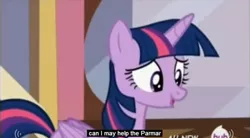 Size: 847x467 | Tagged: safe, derpibooru import, edit, edited screencap, screencap, twilight sparkle, twilight sparkle (alicorn), alicorn, pony, twilight time, caption, female, hub logo, mare, meme, solo, youtube caption