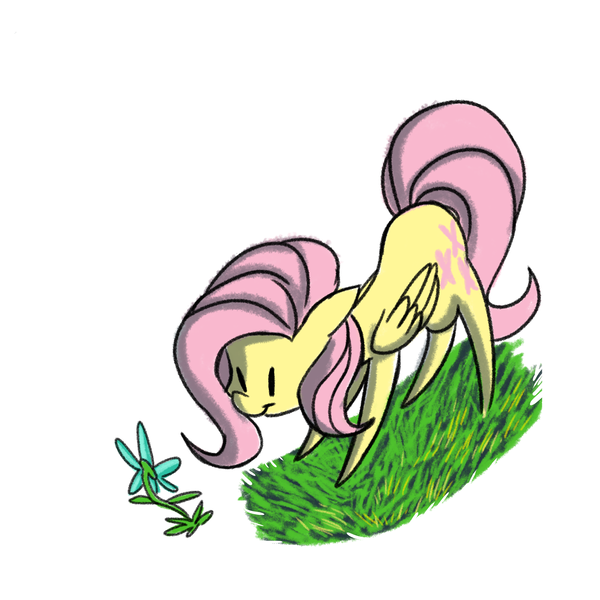 Size: 2800x2800 | Tagged: artist:fauxsquared, cute, derpibooru import, faux is gonna kill us all!!!, flower, fluttershy, grass, safe, solo, trixie is magic