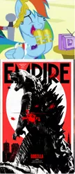 Size: 624x1440 | Tagged: derpibooru import, empire (magazine), exploitable meme, godzilla, godzilla 2014, godzilla (series), kaiju, meme, obligatory pony, rainbow dash, safe, tv meme