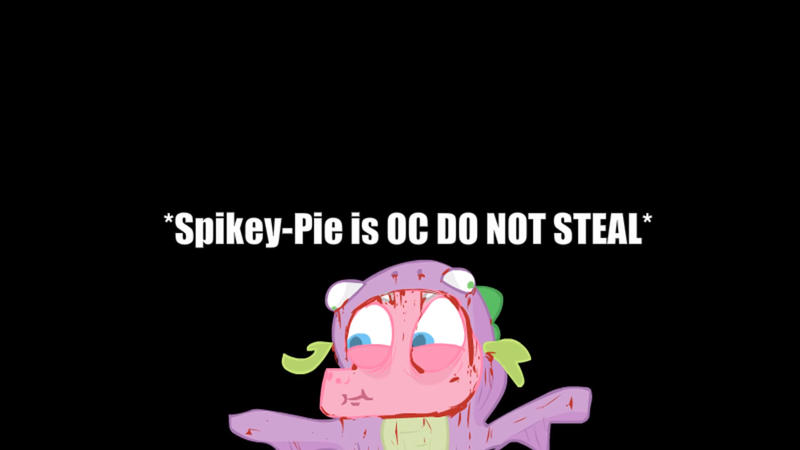 Size: 1366x768 | Tagged: artist:panoots, derpibooru import, friendship isn't real, grimdark, oc, oc:spikey-pie, pinkie pie, solo, spike, unofficial characters only