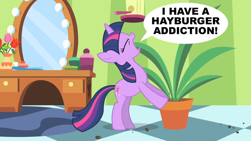 Size: 1280x720 | Tagged: derpibooru import, edit, edited screencap, exploitable meme, green isn't your color, meme, potted plant, safe, screencap, secret pot meme, solo, speech bubble, twilight sparkle