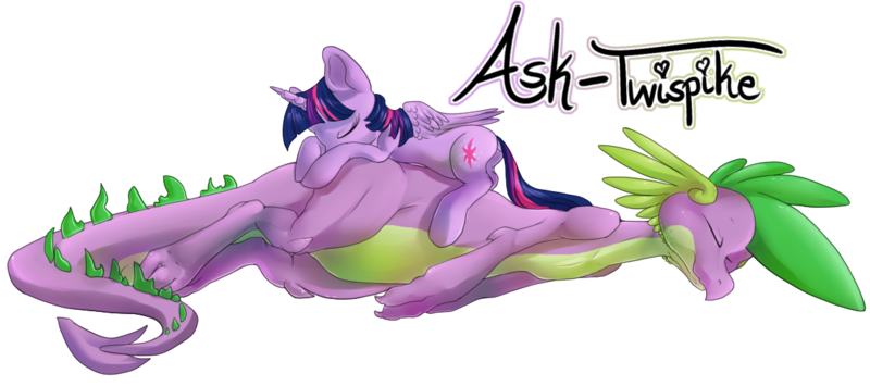 Size: 1140x506 | Tagged: safe, artist:aviantheatrics, derpibooru import, spike, twilight sparkle, twilight sparkle (alicorn), alicorn, pony, ask twilight and spike!, ask, ask-twispike, female, male, mare, older, older spike, shipping, sleeping, straight, tumblr, twispike