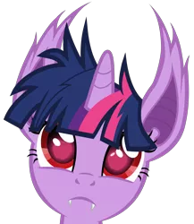 Size: 5200x6000 | Tagged: safe, artist:magister39, derpibooru import, twilight sparkle, bat pony, pony, bats!, absurd resolution, apple, bat ponified, food, hilarious in hindsight, race swap, solo, twibat, vector