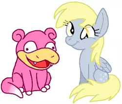 Size: 567x485 | Tagged: safe, artist:heartinarosebud, derpibooru import, derpy hooves, pegasus, pony, slowpoke (pokémon), female, mare, pokémon