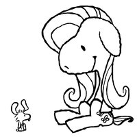 Size: 200x200 | Tagged: angel bunny, artist:fxcellent, charles m schulz, crossover, derpibooru import, fluttershy, monochrome, peanuts, safe, snoopy, style emulation, woodstock (peanuts)