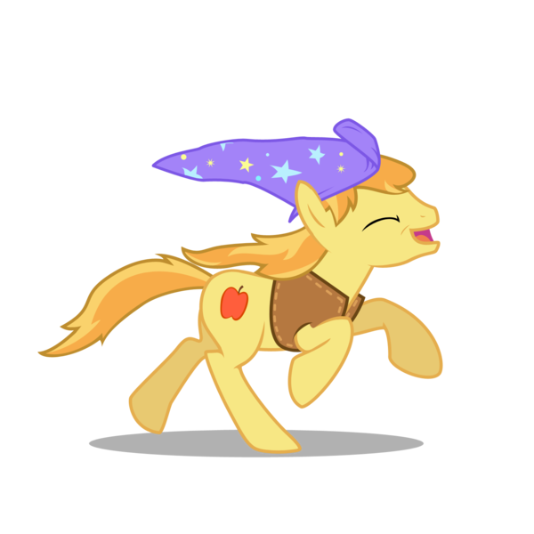 Size: 1500x1500 | Tagged: accessory theft, artist:anarchemitis, braeburn, clothes, derpibooru import, hat, safe, simple background, solo, transparent background, trixie's hat, vector