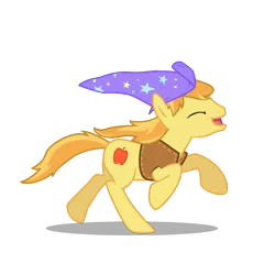 Size: 1500x1500 | Tagged: accessory theft, artist:anarchemitis, braeburn, clothes, derpibooru import, hat, safe, simple background, solo, transparent background, trixie's hat, vector