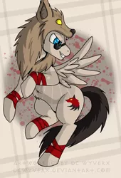 Size: 679x1000 | Tagged: safe, artist:dcwyverx, derpibooru import, ponified, pony, caesar's legion, chest fluff, fallout, fallout: new vegas, solo, vulpes inculta, watermark