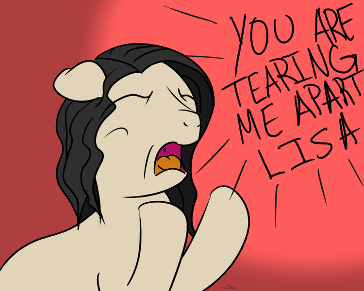 Size: 1280x1024 | Tagged: artist needed, safe, derpibooru import, ponified, pony, solo, the room, tommy wiseau, you're tearing me apart lisa