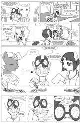 Size: 962x1474 | Tagged: artist:amaraburrger, comic, crossover, cyclops (marvel comics), derpibooru import, monochrome, safe, sonata du octave, vinyl scratch, vyclops, x-men