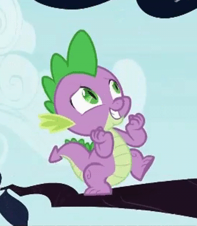 Size: 400x457 | Tagged: safe, derpibooru import, screencap, spike, dragon, it ain't easy being breezies, animated, baby, baby dragon, bouncing, cute, excited, gif, grin, leaf, male, smiling, solo, spikabetes, tree, tree branch