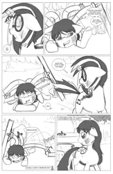 Size: 962x1474 | Tagged: artist:amaraburrger, comic, crossover, cyclops (marvel comics), derpibooru import, doctor octavia, doctor octopus, monochrome, octavia melody, safe, sonata du octave, spider-man, vinyl scratch, vyclops, x-men