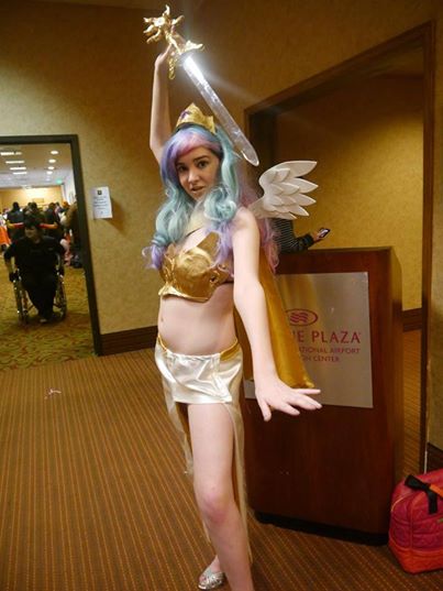 Size: 403x537 | Tagged: armor, artist:lochlan o'neil, battle armor, belly button, clothes, cosplay, costume, derpibooru import, human, irl, irl human, midriff, photo, princess celestia, safe, solar empire, solo, video game