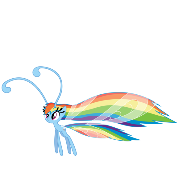 Size: 5800x6000 | Tagged: absurd resolution, .ai available, antennae, artist:midnight--blitz, breezie, breeziefied, derpibooru import, female, insect wings, it ain't easy being breezies, long hair, long tail, rainbow breez, rainbow dash, safe, simple background, small, smiling, solo, species swap, thick eyelashes, transparent background, vector, wings