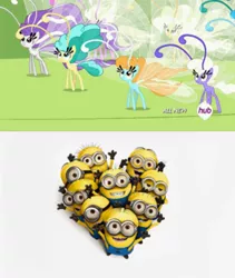 Size: 1494x1766 | Tagged: breezie, derpibooru import, despicable me, despicable me 2, it ain't easy being breezies, minions, safe
