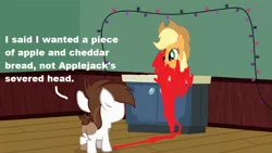 Size: 1044x588 | Tagged: 1000 hours in ms paint, applejack, blood, butt, dead, decapitated, derpibooru import, exploitable meme, meme, ms paint, pipsqueak, pipsqueak's shrine, plot, semi-grimdark, severed head, text, wat