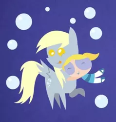 Size: 369x387 | Tagged: safe, artist:madkaichi, derpibooru import, derpy hooves, pegasus, pony, double rainboom, bubble, bubbles (powerpuff girls), crossover, female, mare, pointy ponies, the powerpuff girls