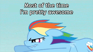 Size: 300x169 | Tagged: animated, caption, derpibooru import, friends are awesome, gif, gif with captions, heartwarming, image macro, meme, rainbow dash, safe, screencap, solo, sonic rainboom (episode), text