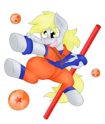 Size: 1700x2000 | Tagged: safe, artist:blackbewhite2k7, derpibooru import, derpy hooves, anime, anti-nihilist, crossover, dragon ball, dragon ball (object), female, filly, goku, image, png, power pole, simple background, solo, transparent background, vector