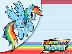 Size: 798x594 | Tagged: artist:hydro-king, derpibooru import, flying, looking back, rainbow dash, safe, solo, sonic the hedgehog (series), spread wings, style emulation, watermark, wings, yuji uekawa style