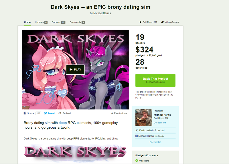 Size: 1373x989 | Tagged: dark skyes, dating sim, derpibooru import, its a trap!, kickstarter, meta, oc, safe, scam, seems legit, text, unofficial characters only