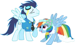 Size: 1600x972 | Tagged: safe, artist:thebosscamacho, derpibooru import, rainbow dash, soarin', backwards cutie mark, cutie mark, female, male, new cutie mark, shipping, simple background, soarindash, straight, transparent background, vector