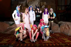 Size: 2048x1366 | Tagged: artist:lochlan o'neil, clothes, cosplay, costume, derpibooru import, derpy hooves, discord, fluttershy, human, irl, irl human, photo, pinkie pie, princess cadance, princess celestia, queen chrysalis, rarity, safe, scootaloo, shining armor