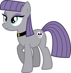 Size: 2800x2881 | Tagged: safe, artist:cheezedoodle96, derpibooru import, maud pie, earth pony, pony, maud pie (episode), .svg available, choker, female, goth, mare, simple background, skull, solo, speculation, svg, transparent background, vector, wrong cutie mark