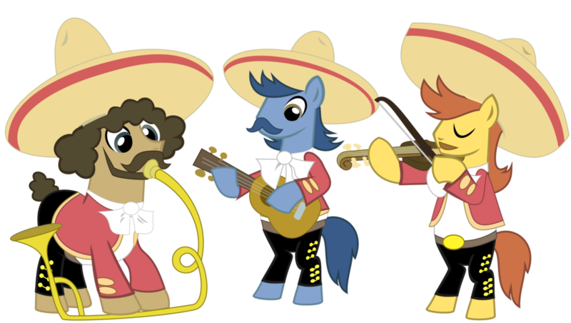 Size: 1024x579 | Tagged: artist:roxy-cream, derpibooru import, it ain't easy being breezies, luis, mariachi, miguel, safe, sancho, simple background, transparent background, vector