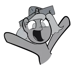 Size: 5000x5000 | Tagged: absurd resolution, artist:parttimebrony, cartographer's cap, derpibooru import, female, filly, grayscale, hat, irrational exuberance, monochrome, moonstuck, princess luna, safe, simple background, smiling, solo, transparent background, vector, woona, younger