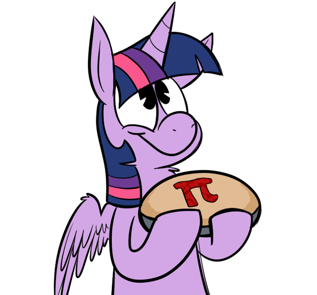 Size: 700x650 | Tagged: safe, artist:karpet-shark, derpibooru import, twilight sparkle, twilight sparkle (alicorn), alicorn, pony, twily-daily, female, food, mare, pi, pi day, pie, solo