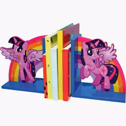 Size: 450x450 | Tagged: safe, derpibooru import, twilight sparkle, twilight sparkle (alicorn), alicorn, pony, bookends, butt wings, female, irl, mare, merchandise, photo, special face, wings