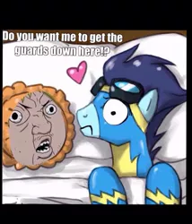 Size: 616x720 | Tagged: artist:johnjoseco, ask gaming princess luna, caption, comic, derpibooru import, edit, faic, food, image macro, meme, pie, safe, soarin', text, wat, wtf, y u no