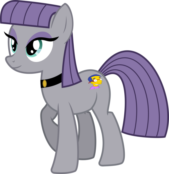 Size: 995x1024 | Tagged: choker, cutie mark, derpibooru import, edit, maud pie, maud pie (episode), milhouse van houten, safe, solo, the simpsons, wrong cutie mark