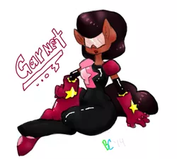 Size: 573x515 | Tagged: safe, artist:bunnycat, derpibooru import, anthro, earth pony, afro, best pony, clothes, garnet (steven universe), glasses, gloves, solo, steven universe