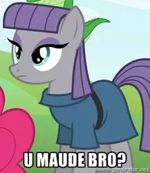 Size: 280x323 | Tagged: safe, derpibooru import, edit, edited screencap, screencap, gummy, maud pie, alligator, earth pony, pony, maud pie (episode), caption, exploitable meme, female, image macro, impact font, mare, meme, memegenerator, solo, text, u mad, u maud, you mad