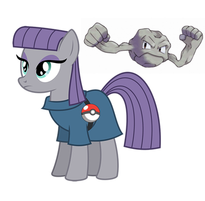 Size: 414x405 | Tagged: artist:masem, derpibooru import, geodude, maud pie, pokéball, pokémon, safe